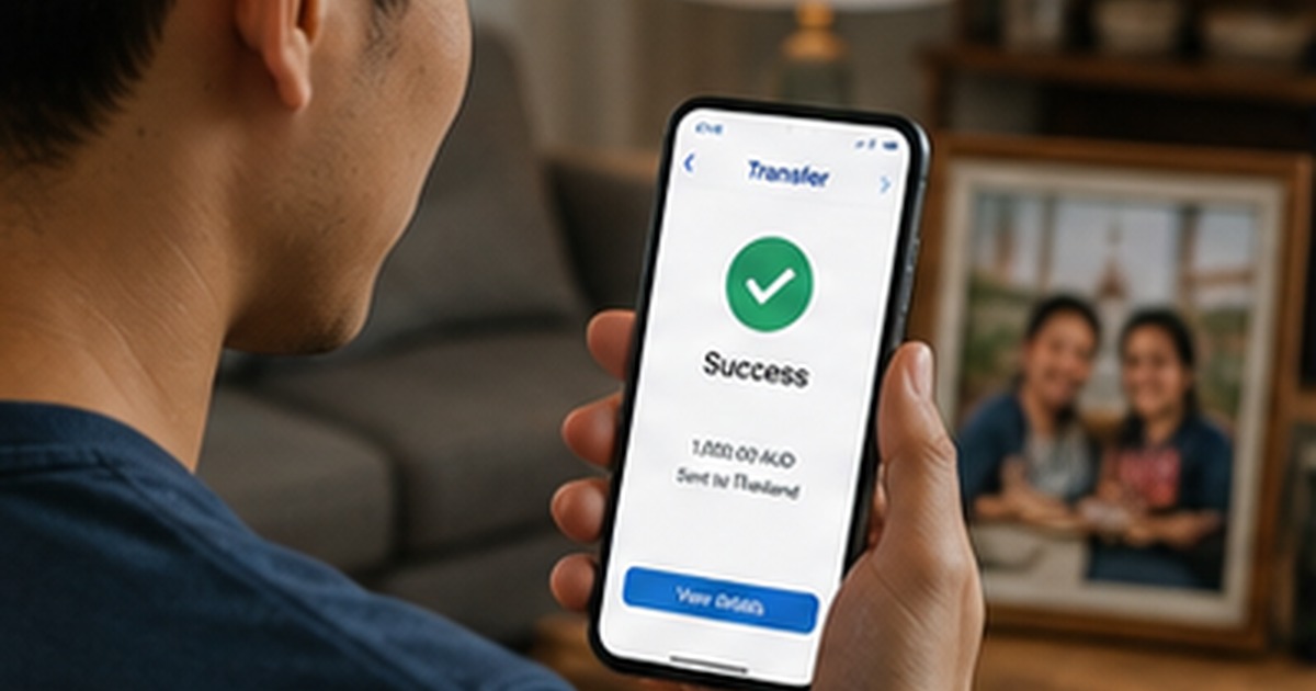 money transfer app in an Australian real-world setting